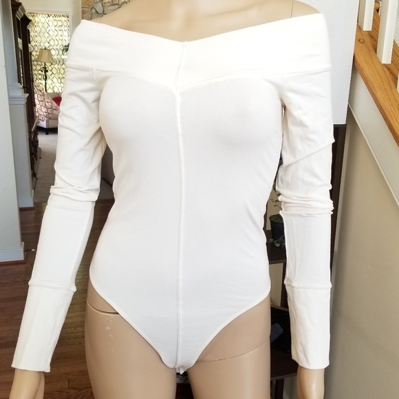Free People Tops - Free People Zone Out Off Shoulder Thong Bodysuit